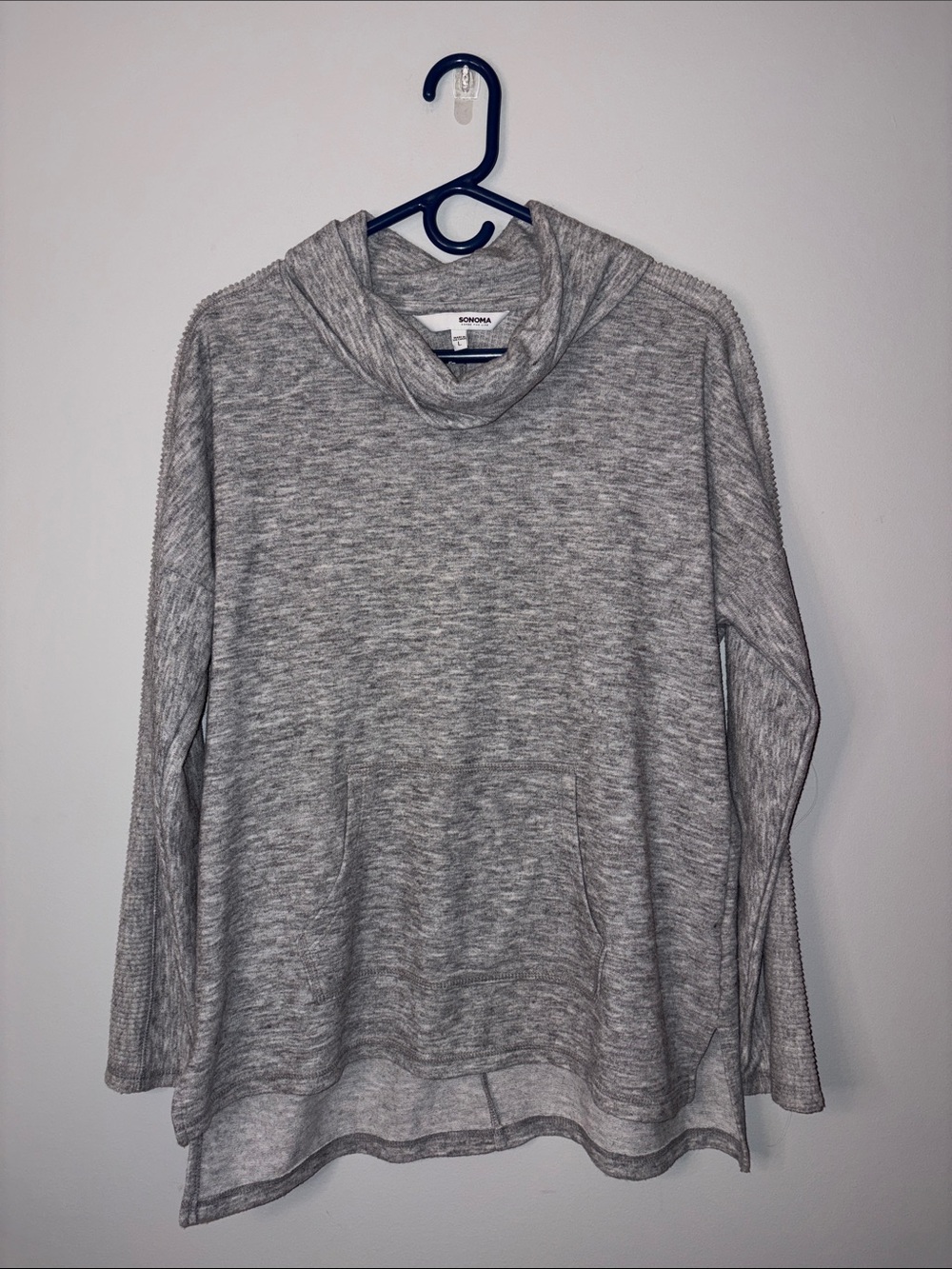 Sonoma Gray Cowl Neck Pullover Sweater Large
